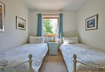 The twin-room is bright and cheerful.