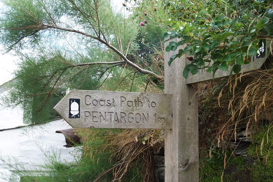 The signpost for the coastal path.