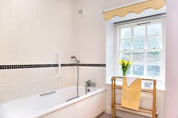 The bathroom on the first floor.