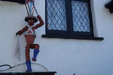 Berrynarbor is the home of the Flower Pot Men, and they can been seen throughout the village.