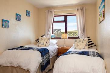 Bedroom 2 can be set up as either twin beds or a king-size double.