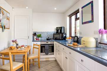 The kitchen breakfast room has all you need to cook up your holiday feasts