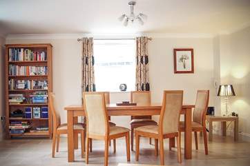 The nicely furnished dining-area.
