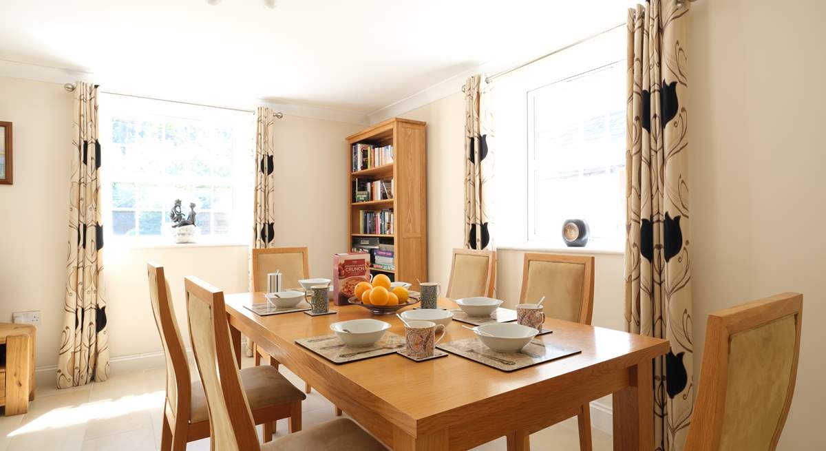 The nicely furnished dining-area.