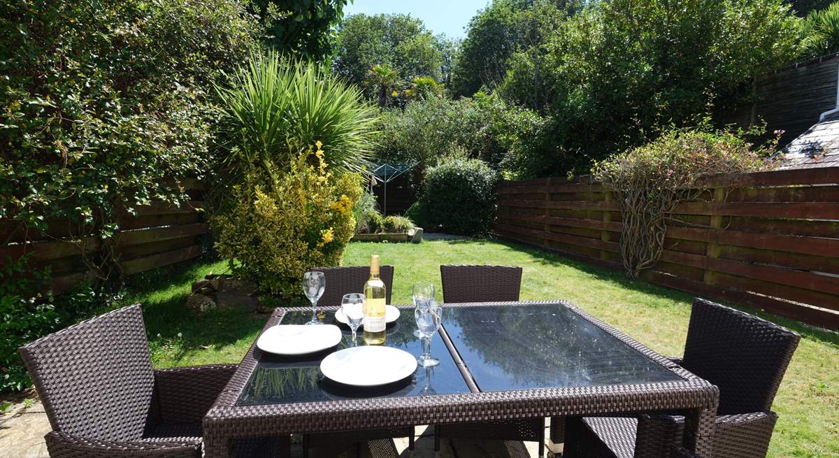 A lovely large garden, perfect for al fresco dining.