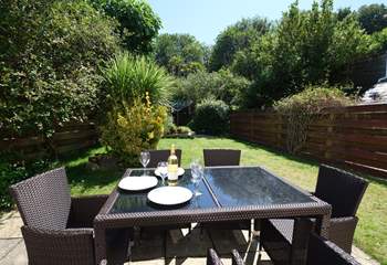 A lovely large garden, perfect for al fresco dining.