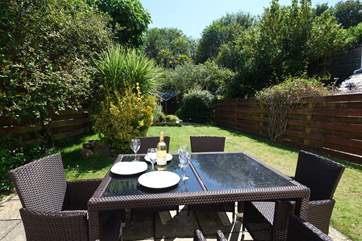 A lovely large garden, perfect for alfresco dining.
