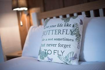 Pretty soft furnishings and thoughtful touches.