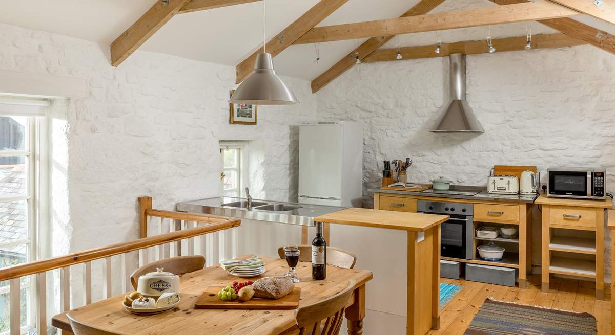 The open plan living-area on the first floor is lovely and light.