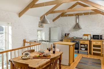 The open plan living-area on the first floor is lovely and light.