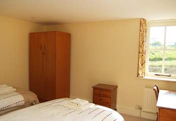 One of the twin bedrooms (Bedroom 4). Lovely views to be had from this cosy room.
