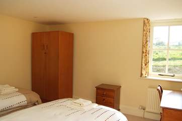 One of the twin bedrooms (Bedroom 4). Lovely views to be had from this cosy room.