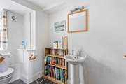 The charming downstairs cloakroom.