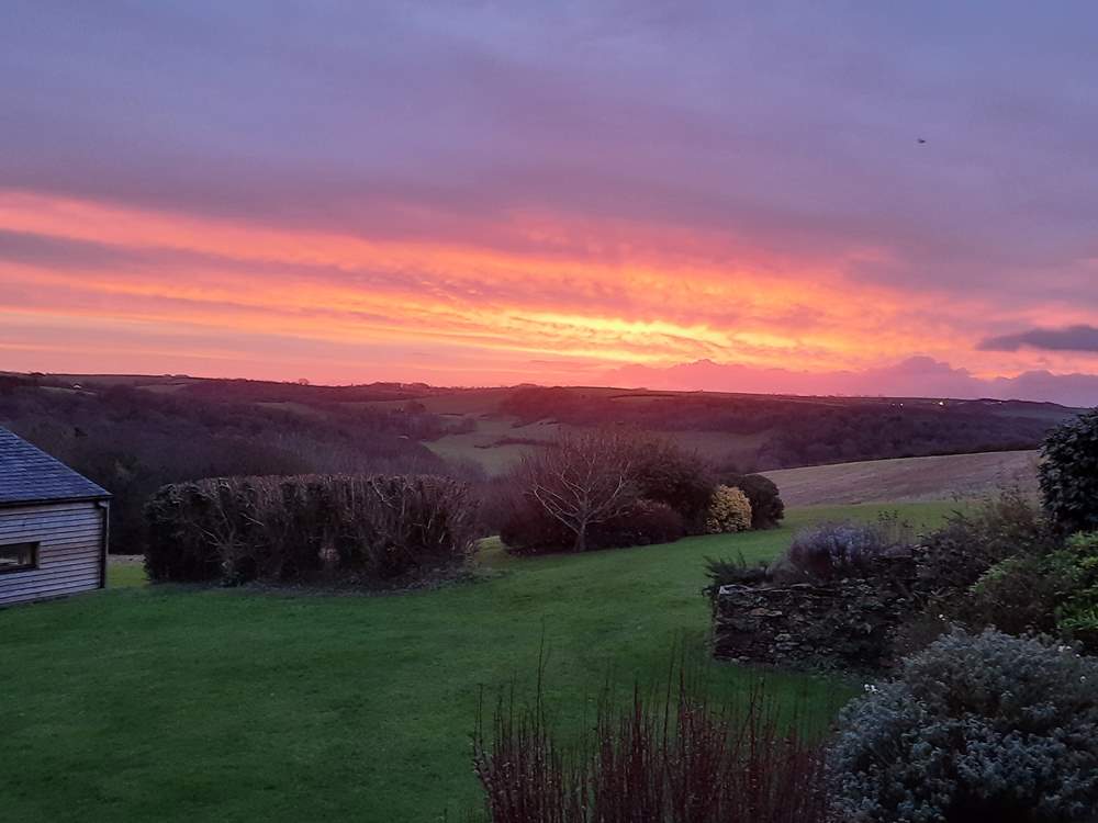 Stunning views can be enjoyed at any time from the grounds of Aveton Farmhouse.