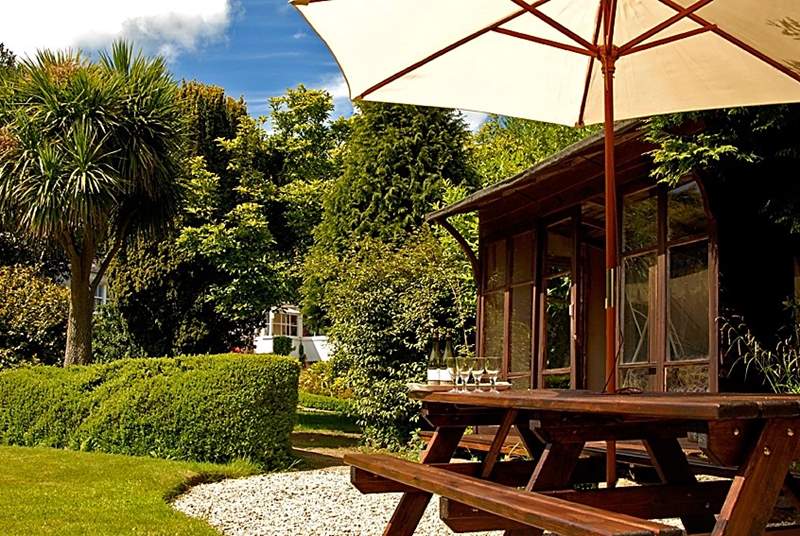 The summer-house and lawn - the perfect setting for a picnic or barbecue.