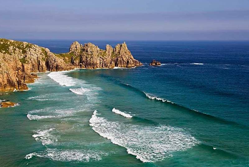 Porthcurno is just eight miles away.
