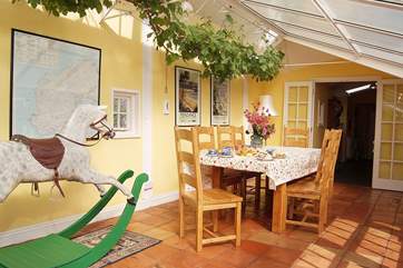 This is the beautiful dining-area within the conservatory.