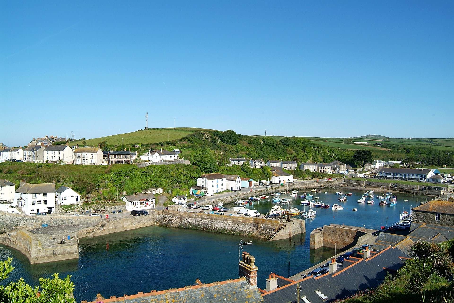 Porthleven Harbour, a great place to stroll around whatever the weather.