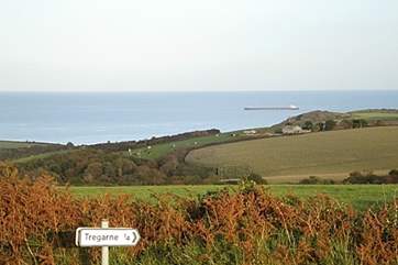 The view to the sea as you approach Tregarne