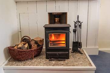 The roaring wood-burner.