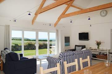 The open plan living-room is wonderfully light and spacious.