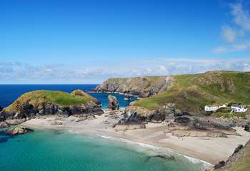 Spectacular Kynance Cove is a short car journey away - or an exhilarating walk along the coastal footpath.
