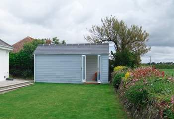 The garden shed has now been replaced with a fab cabin, somewhere to relax and enjoy the view.