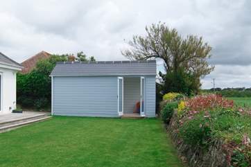 The garden shed has now been replaced with a fab cabin, somewhere to relax and enjoy the view.