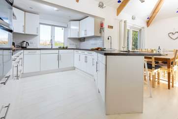 All on one floor, the fabulous kitchen-diner is perfect for socialising.