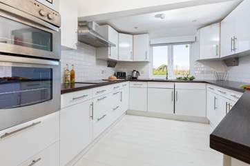 The super slick kitchen has everything you'll need to cook up a holiday feast.