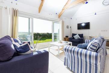 Let the outside in through the double patio doors.