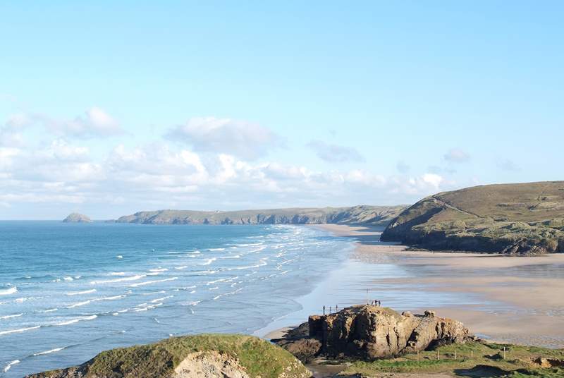 Perranporth beach, famous for its surf, sand and dunes, is less than four miles away.