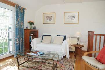 The living-room has countryside views.