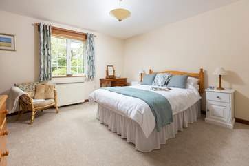 The bedroom is on the ground floor.