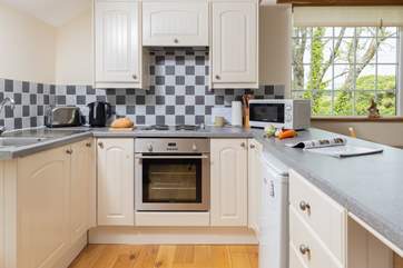 The kitchen-area is well-equipped.