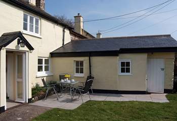 There is a completely private and sheltered patio and as the cottage is set above the village there are lovely views.