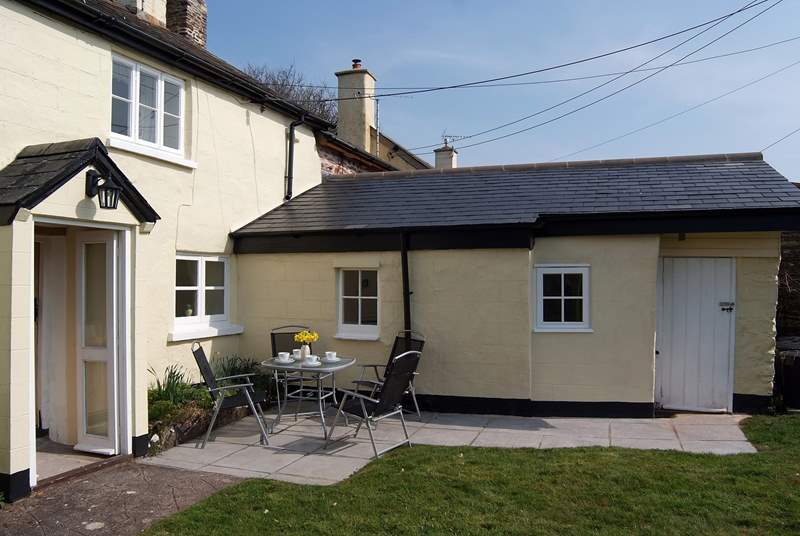 There is a completely private and sheltered patio and as the cottage is set above the village there are lovely views.