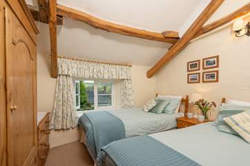 The twin bedroom also has a lovely view.