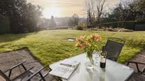 Take a seat in the garden to enjoy the view.