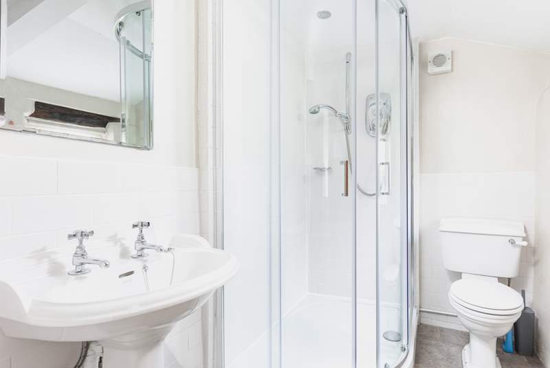 For guests who prefer a shower, this separate ground floor shower-room is a bonus.