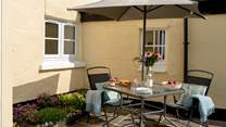 There is a completely private and sheltered patio and as the cottage is set above the village there are lovely views.