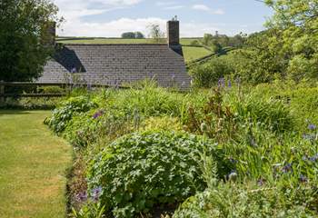 Views over the roof tops to the rolling hills.
