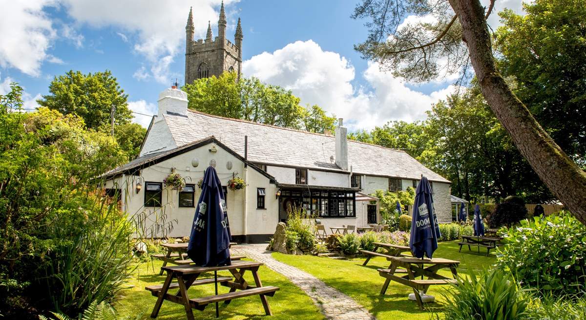 The traditional pub in the nearby village of Lanlivery, popular with both locals and visitors alike.