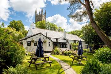 The traditional pub in the nearby village of Lanlivery, popular with both locals and visitors alike.