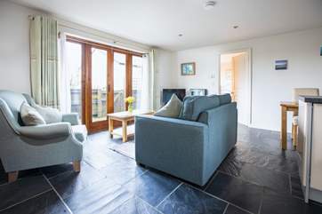 This beautiful open plan room floods with light.