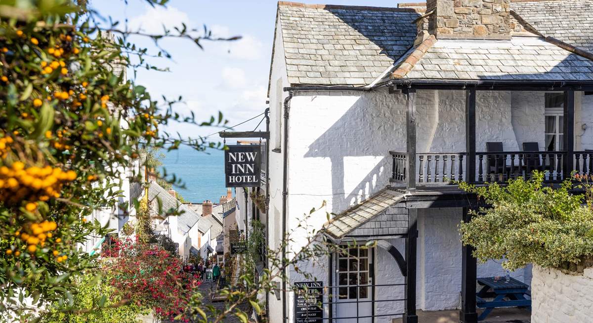 The pretty cobbled streets of Clovelly.