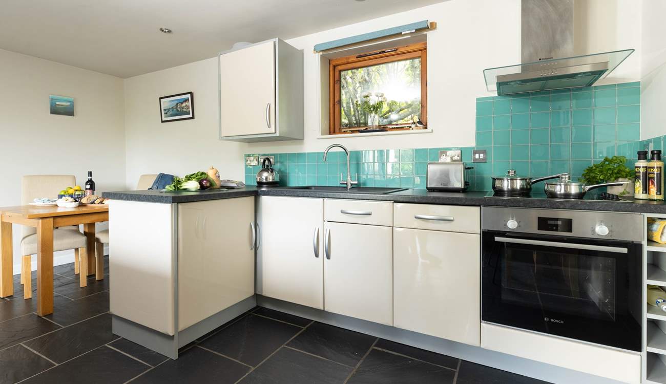 The kitchen is fully equipped for your enjoyment. 