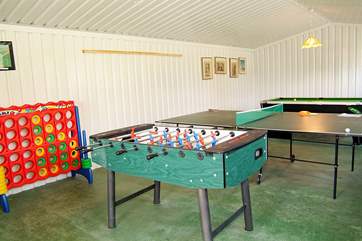 The great games-room is in a separate building close to the swimming pool.