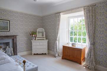 And enjoys views across the garden.