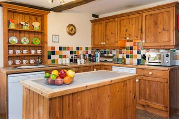 The country-style kitchen.